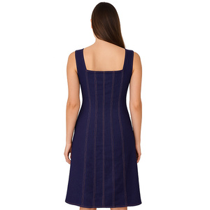 Robe Midi Femme Panneau Cousu en Denim - Product Image 2