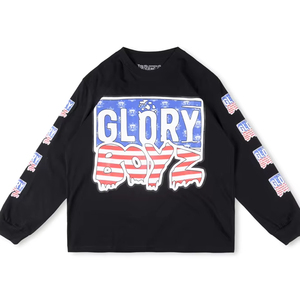 T-shirt à manches longues pour homme imprimé avec des lettres de dessins animés de haute qualité - Product Image 2