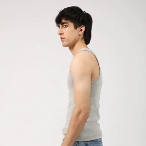 Camisetas sin mangas atléticas para hombre al por mayor cuello redondo chaleco sólido gimnasio entrenamiento músculo Stringer tallas grandes camisetas lavadas - Product Image 2