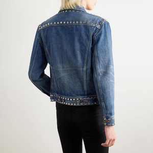 Veste en jean élégante pour homme, vêtements décontractés, vente en gros OEM, veste en jean en coton de haute qualité pour homme, veste en denim personnalisée avec strass pour homme - Product Image 2
