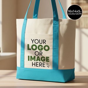 Large Trend Canvas Shopping Tote <b>Bag</b> Turquoise Handle 16W X 14H X 5L 12 Oz Personalized Leopard Pattern <b>Medium</b> Size PU for Foods - Product Image 1