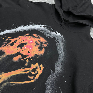 เสื้อฮู้ดของผู้ชายแขนยาวพิมพ์ลาย DTG น้ำหนักมากเสื้อผ้าแนวสตรีทแบบ450gsm ลายกราฟิกที่กำหนดเอง - Product Image 2