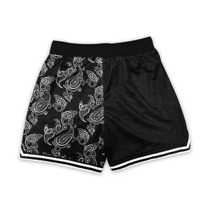Shorts en maille pour hommes imprimés en couleurs personnalisées 2026, séchage rapide, 100% polyester, imprimé paisley personnalisé, shorts en maille pour hommes - Product Image 6