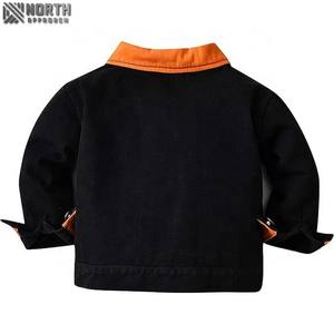 Veste en jean à boutons confortable pour bébés garçons et filles enfants et tout-petits manteaux en jean pour hommes avec logo avant pour vêtements d'extérieur d'hiver - Product Image 2