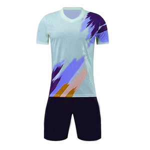 ชุดเสื้อฟุตบอลคอกลมแบบใหม่สำหรับผู้ใหญ่ ตัดเย็บด้วยระบบอัตโนมัติ ชุดกีฬาฟุตบอล ปักชื่อได้ ผลิตจากโพลีเอสเตอร์ 100% กันน้ำ - Product Image 1