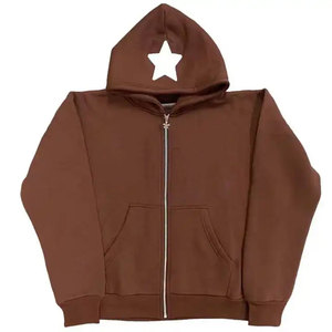 Último diseño personalizado Zip up con impresión Unisex Sudaderas Telas personalizadas Puff Print Hombres Sudadera con capucha - Product Image 1