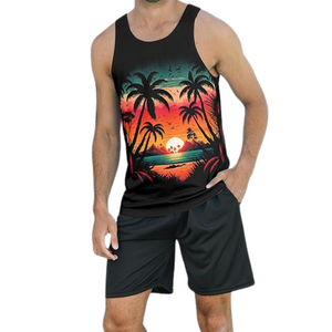 Workout Fitness Running Gym Sans Manches Coton Polyester Gilets Sublimation Hommes Athlétique Débardeurs - Product Image 4