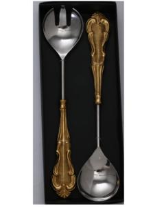 Cubiertos de acero inoxidable con acabado dorado brillante, juego de cubiertos de diseño de mango único para 6 paces, Metal de alta calidad - Product Image 6