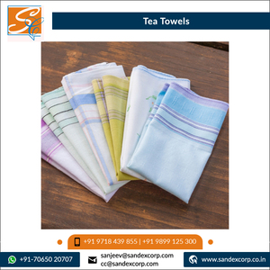 100% Serviettes de cuisine de golf en lin et coton Meilleure conception Absorption d'eau élevée imprimée brodée Inde-Origine du fournisseur indien - Product Image 6