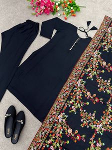 Dernières tendances Designer Office Casual wear Broderie Rayonne Coton Femmes Kurta Pantalon Ensembles Vente en gros Bon marché Indien - Product Image 6