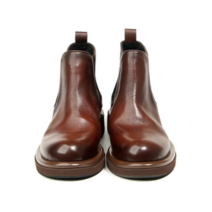 Botas Olunpo Chelsea de cuero genuino para hombre, botas cortas de cuero suave retro británico, Zapatos altos de otoño e invierno - Product Image 5