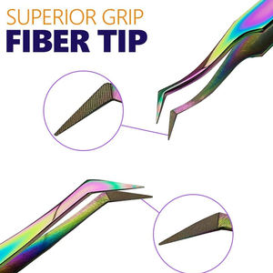 Pinces à cils en acier inoxydable avec logo personnalisé, couleurs arc-en-ciel, outils de maquillage beauté par INNOVAMED - Product Image 2