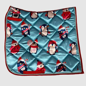 Magnifiques tapis de selle d'équitation en satin noir personnalisés, tapis de dressage de haute qualité, tapis numnah avec sublimation - Product Image 2