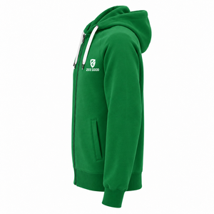 Sweat-shirt à capuche unisexe vert uni pour homme, à manches raglan longues, avec cordon de serrage, logo personnalisé, vente en gros - Product Image 3