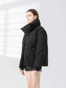 Chaqueta Acolchada de Cuero para Mujer, Personalizada, Colores Sólidos, Teñida, Ecológica, Transpirable, Resistente al Viento, Otoño Invierno 2023 - Product Image 6