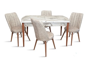 Mesa de comedor con 4-6 sillas Mesa extendida patas de madera maciza muebles inteligentes muebles económicos de origen turco - Product Image 3