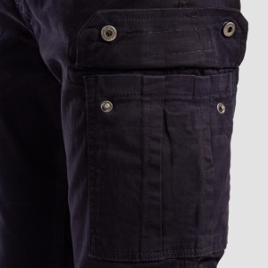 Pantalon cargo essentiel en toile 100 % coton, taille haute, style sportif/hip-hop, chaud pour l'hiver, couleur marine, fermetures éclair, motif plissé, taille XL - Product Image 6