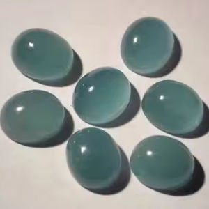 พลอย100% ทรงวงรีทรงหลวมสีอะความารีนสำหรับเจียระไนทรงวงรีจากธรรมชาติคุณภาพสูง - Product Image 1