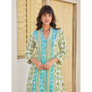Vestido Largo Kurta Vanya con Estampado Floral - Product Image 5