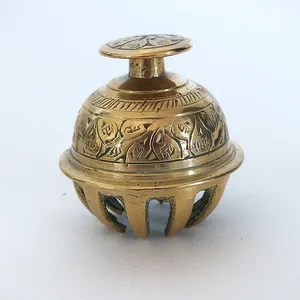 Small Engraved Elephant Clow Brass Bell Christmas Tree Decor Bells For New Year And Wedding Decor Uses Indian Supplier