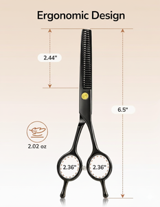 กรรไกรซอยผมตรงมือขวา ใบมีดสแตนเลสอย่างดี คมพิเศษ ด้ามจับตามหลักสรีรศาสตร์ สำหรับทำผมทรงเท็กซ์เจอร์ ใช้ได้ทั้งที่บ้านและร้านเสริมสวย - Product Image 3