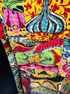 Chaquetas ecológicas de algodón 100% acolchadas Kantha hechas a mano indias para mujer, diseño de retazos, ropa de invierno cosida a mano, Navidad - Product Image 2