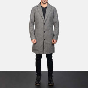 Manteau gris en laine à simple boutonnage pour homme Petrillo - Product Image 3