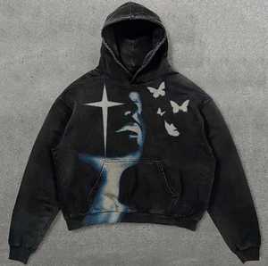 Custom Heavyweight Cotton Print Logo Sun Faded Winter Fleece Pullover Hoodie Men Oversized <b>Drop</b> Shoulder Vintage <b>Acid</b> Washed - Product Image 6