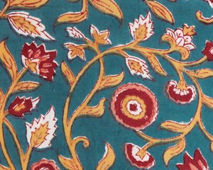 Turco azul Dijon amarillo sangría rojo India Floral mano bloque impreso 100% telas de tela de algodón puro para ropa tela de algodón - Product Image 3