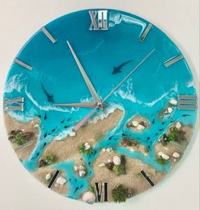 <b>SMART</b> Epoxy Resin Wall Clock-Modern Design Battery Operated Wedding <b>Home</b> Decor Customizable Size & Color Luxury Quality - Product Image 4