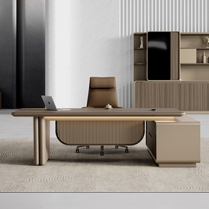 Modern Luxury Executive L-Shaped <b>Desk</b> Ergonomic Eco-Friendly Wood Office Furniture Boss CEO <b>Large</b> Corner Table for Villa Office - Product Image 4