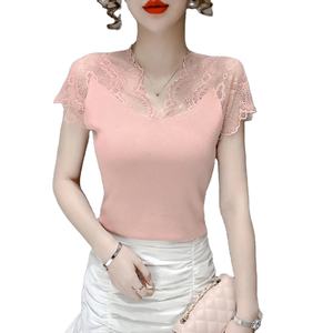 Camiseta de Verano para Mujer, Cuello Redondo, Diseño Sólido, Ecológica, Antiarrugas, Estilo Japonés, Negra, Tallas S-3XL, Tejido Elástico, Manga Corta, Oficina - Product Image 3