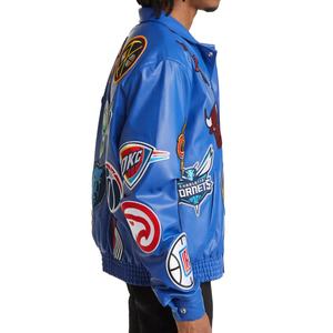 2024 New Fashion Design Winter High Street Baseball Varsity Jacket Loose <b>Plush</b> Embroidery Letter Unisex Custom Waterproof - Product Image 4