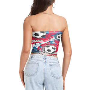 Bandeau imprimé par sublimation pour femmes de style sportif Top court audacieux parfait pour les événements du jour du match et le style décontracté - Product Image 2