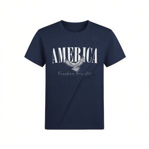 T-shirt Streetwear America Freedom pour femmes, toutes tailles du XS au 4XL, coton léger et respirant, coupe ajustée, version courte - Product Image 3