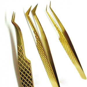 Pince à épiler d'extension de cils en acier inoxydable de couleur personnalisée applicateur de sourcils à poignée en fibre outil de beauté en métal à pointe pointue - Product Image 2