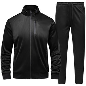 Sudadera con capucha y cremallera de alta calidad con pantalones para correr, entrenamiento atlético, gimnasio, entrenamiento físico, chándales lisos o impresos por sublimación - Product Image 1
