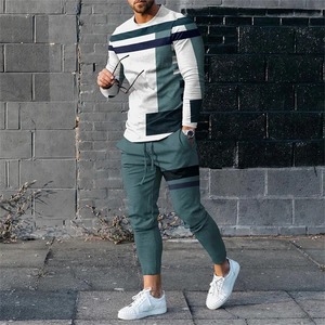 Trajes de chándal de dos piezas con logotipo de marca de impresión personalizada para hombre, ropa de invierno, sudaderas con capucha, pantalones, chándal con material de tela - Product Image 6