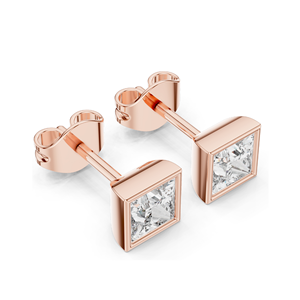 Pendientes de Diamante de Laboratorio de 0.88 CT con Corte Princesa para Mujer, Claridad VVS-VS EF, Oro de 18KT, 14KT, 10KT y Plata 925, Oro Rosa, Amarillo - Product Image 6