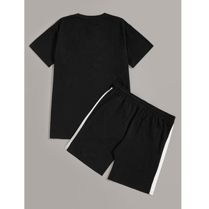 Nouveauté Ensemble de vêtements unisexe pour enfants, lettres, couleur unie, coquille souple, t-shirt à manches courtes, short, ensemble deux pièces avec logo personnalisé - Product Image 2