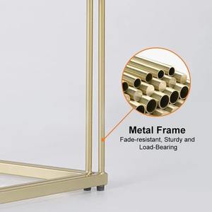 Table gigogne sans stockage Finition or antique Tables basses élégantes Ensemble de tables de présentation latérale en métal pour chambre et salon - Product Image 6
