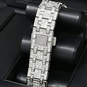 Nueva llegada de lujo muy personalizado totalmente helado Baguette Moissanite diamante reloj único estilo Hip Hop inoxidable mecánico - Product Image 4
