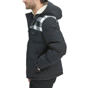 Blousons matelassés décontractés en toile de haute qualité pour homme, motif lettres, à capuche, coupe-vent, rembourrés en polyester/coton, pour l'hiver et les températures froides - Product Image 4