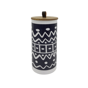 Modern Design <b>Brown</b> Finished Wooden Round Shape <b>Storage</b> <b>Box</b> With White Metal Lid Kitchenware Tabletop <b>Storage</b> <b>Box</b> - Product Image 5