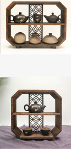 ชั้นวางกาน้ำชาแบบย้อนยุค ชั้นวางของบนโต๊ะทำงานไม้ดีไซน์สร้างสรรค์ ของตกแต่งบ้านอเนกประสงค์ - Product Image 2