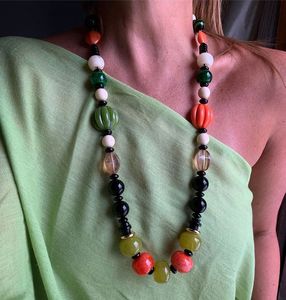 Collar de Resina Lucite Sin Cortar Hecho a Mano para Damas, Cadenas de Cuentas de Moda India con Forma de Candado para Fiestas, Bodas, Regalo - Product Image 5