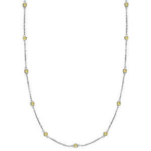 Collier fantaisie en or blanc 14 carats avec diamant jaune canari 0,33 ct - Product Image 4