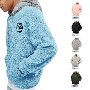 Sudadera con Capucha forrada de lana Polar personalizada de invierno para hombre 2025 Logo bordado estilo básico cálido esponjoso 100% algodón liso teñido Unisex - Product Image 1