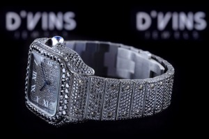 Reloj Cronógrafo Unisex de Lujo y Calidad Estándar, 41 mm, Cuarzo, Claridad VVS, Diamante Cultivado en Laboratorio, Correa de Cuero - Product Image 2