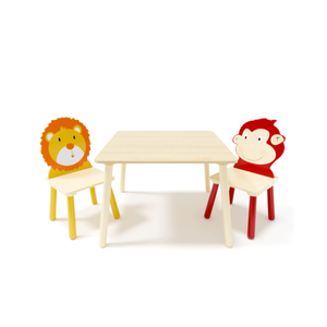 Ensemble de table et 2 chaises OEM pour enfants, thème lion, singe, 3 pièces pour l'école, fourni par le Vietnam - Product Image 5